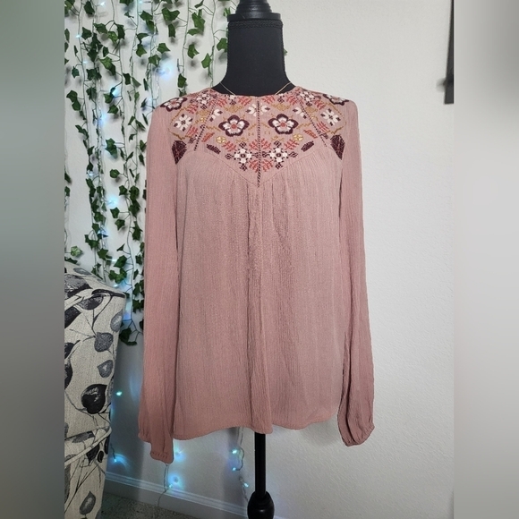 Harper Heritage Embroidered Boho Flowy Peasant Style Blouse Top - Picture 1 of 9